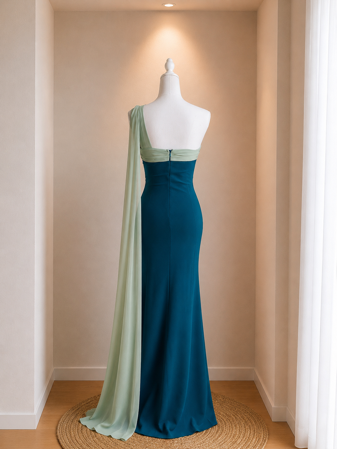Vestido largo combinado